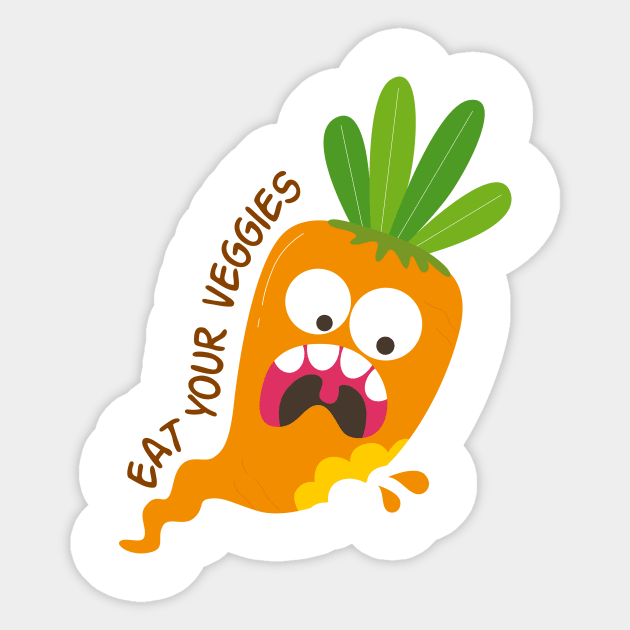 Eat your veggies-carrot Sticker by Frispa